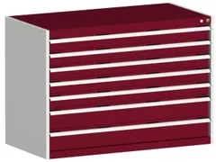 ladekast HxBxD 900x1300x750mm 7laden romp RAL7035 front RAL3004