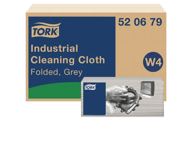 Reinigingsdoek Tork Industrial W4 gevouwen 120 vel grijs 520679