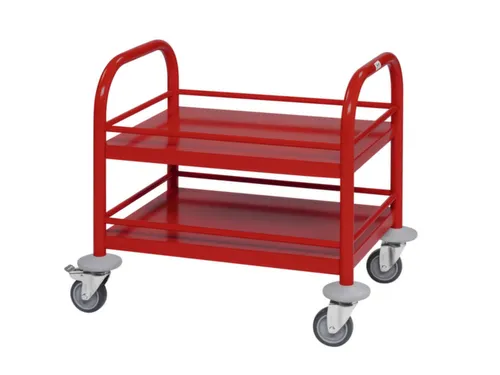 Serveerwagen,Draagverm. 80Kg,2Etage(S),Staaletage,Rood