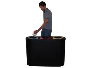 afvalverzamelstation,3x45l,HxBxD 755x1100x385mm,3opening(en) - 3