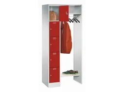 personeelsgarderobe cil.slot 1950x750x500mm 1x5 vakken 300mm RAL3000