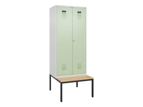 locker met bank,voor scheiding van kleding,HxBxD 2120x800x815mm,2vak