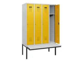 locker met bank,HxBxD 1950x1200x815mm,4vak,vak B 300mm,cilinderslot - 1