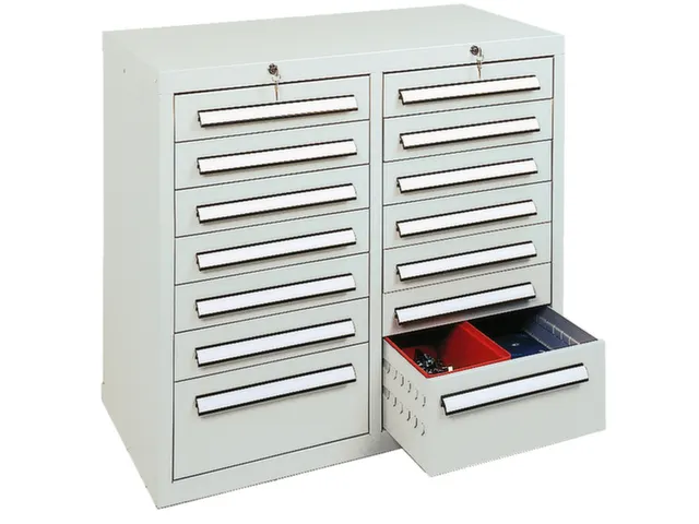 ladekast HxBxD 900x1000x500mm 14laden vergrendeling RAL7035