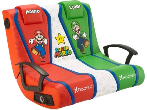 Xrocker Mario Bros Floor Gaming stoel 2021025 PU leer 80kg rd-wt-gr