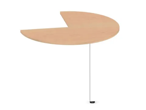 aanbouwtafel,i.h.v.,HxØ 720-840x1000mm,driekwartrond,NE-esdoorn