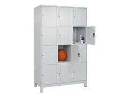 lockerkast,HxBxD 1950x1200x500mm,3x4vakken,vak B 400mm,cil.-slot