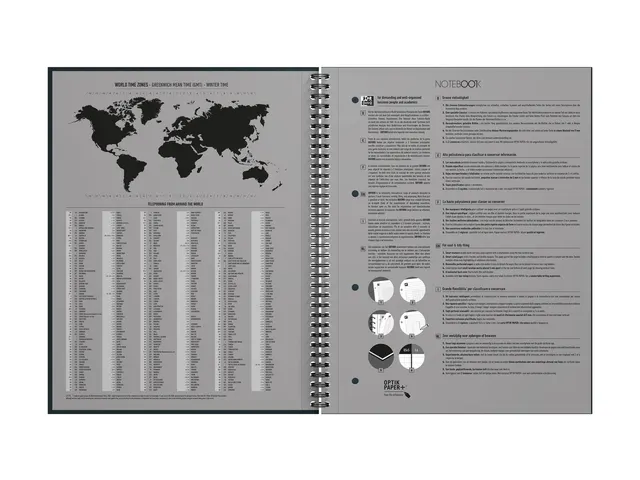 Spiraalblok Oxford International Notebook A4+ lijn Rood