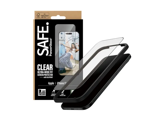 PanzerGlass SAFE. by Screen Protector w. Black Frame iPhone Air | U