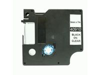 Labeltape Dymo Compatible 40910 D1 9mmx7m Zwart Op Transparant
