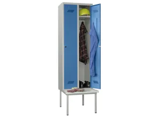 locker met bank,HxBxD 2150x800x500mm,2vak,RAL7035,front RAL5012 - 2