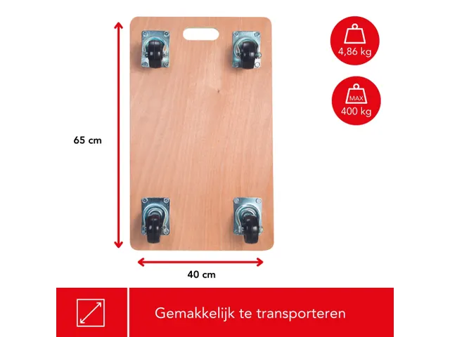 Meubelverplaatser 650x400mm 400kg