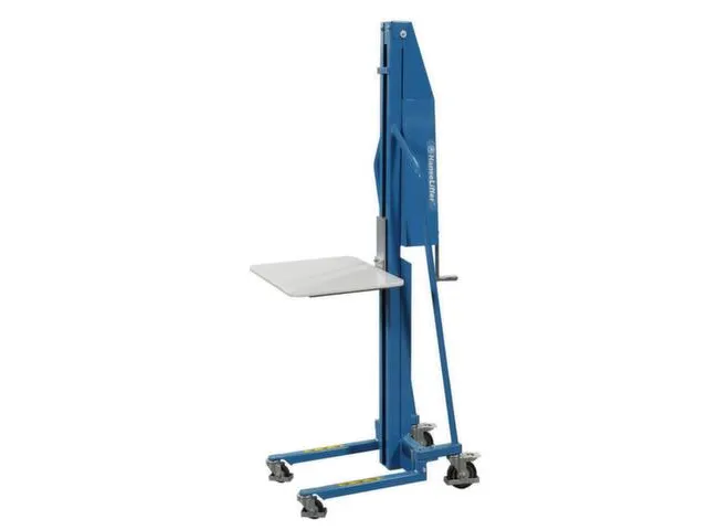 élévateur,force 100kg,plateforme Lxl 470x600mm,roul. piv. PU