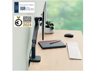 Monitorarm Leitz Ergo ruimtebesparend enkel donkergrijs - 8