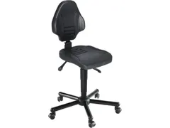 Werkplaatsstoel,standaardzitting zwart,PU-schuim