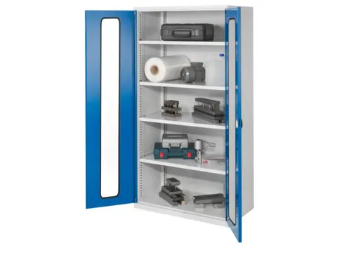 Materiaalkast Vensterdeuren 1950x1000x600mm 4legborden Ral5010