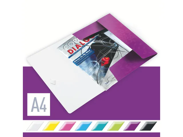 Elastomap Leitz WOW 3-kleps A4 Polypropyleen paars