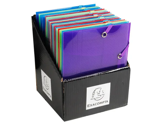 Elastomap 3-Kleps Polypropyleen Crystal Pocket Formaat 12x16cm Assorti