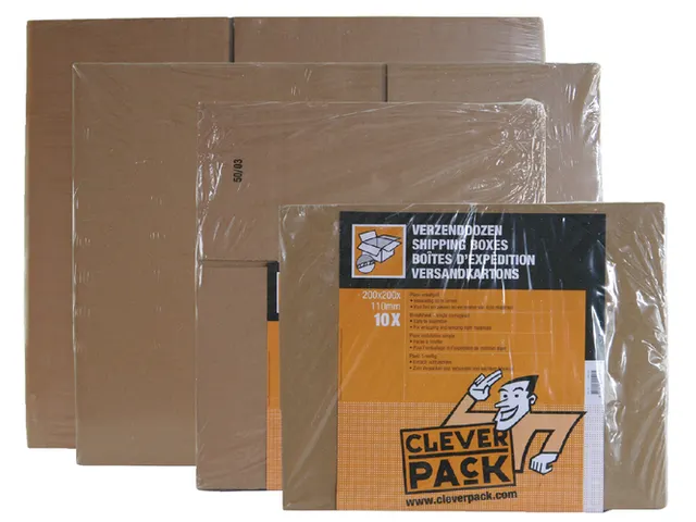 Verzenddoos CleverPack enkelgolf 430x305x250mm bruin 10stuks