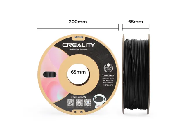Creality 3D printer Filament CR-PLA Matte 1.75mm mat zwart 1kg