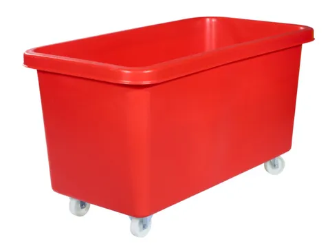 Verrijdbare Rechthoekige Bak 450 Liter Hxbxd 737x1308x699mm Pe Rood