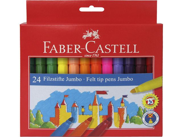 Faber Castell Feutres Faber-Castell Jumbo étui 24 pièces assorti