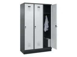 locker,HxBxD 1950x1200x500mm,3vak,vak B 400mm,draaigrendel,sokkel