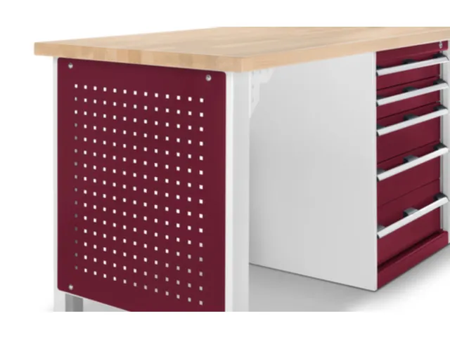 zijpaneel,v. werkbank,HxB 692x610mm,geperfor.,RAL3004