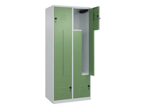 Z-garderobekast,HxBxD 1850x800x500mm,vak B 200/400mm,draaigrendel