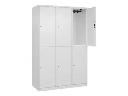 dubbeldekse locker,HxBxD 1850x1200x500mm,3x2vak.,vak B 400mm,cil.-slot
