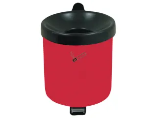 Veiligheidswandasbak 0.6 liter 100x90mm Kiepbaar Plaatstaal Rood - 1