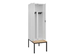 PBM-locker met bank,HxBxD 2120x600x815mm,2vak,vak B 300mm,cil.-slot - 2