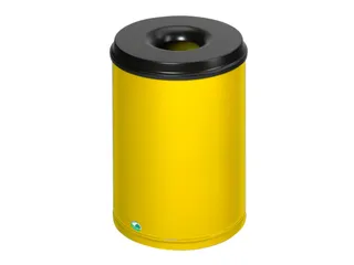 prullenmand zelfblussend 50 liter HxØ 520x375mm kop zwart geel - 1