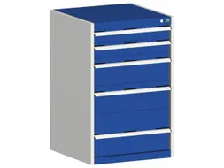 ladekast HxBxD 1000x650x650mm 5laden romp RAL7035 front RAL5010