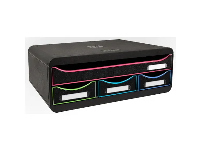 Module de classement Toolbox 4 tiroirs Black Office - Noir/arlequin