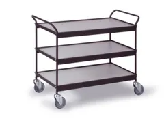 Tafelwagen Draagverm. 150kg Laadvl. Lxb 990x500mm 3 Etages Diepzwart