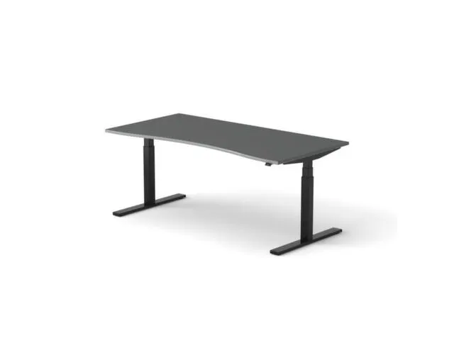 Elektrisch ihv bureau,HxBxD 650-1310x1800x900/800mm,blad donkergrijs