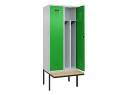 locker met bank,voor scheiding van kleding,HxBxD 2120x800x815mm,2vak