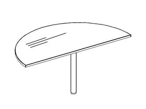 aanbouwtafel,HxBxD 740x1400x700mm,halfrond,CC-zwart