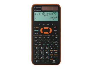 Calculator Sharp ELW531XGYR zwart-oranje wetenschappelijk write view - 1
