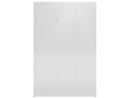 Lockerkast 1800x1185x500mm 3x3 vakken cilinderslot, sokkel, RAL7035