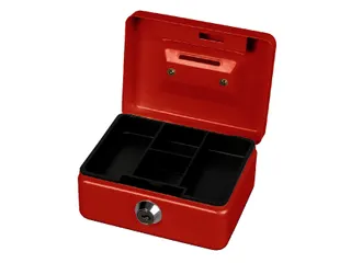 Geldkist MAUL met muntgleuf en slot 125x95x60mm rood - 2