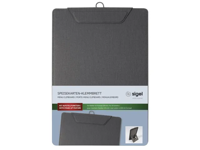 Menukaart klembord Sigel A4 antraciet