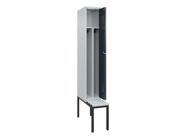 locker met bank,voor scheiding van kleding,HxBxD 2120x300x815mm,1vak