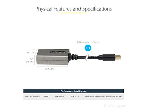 Mini DisplayPort TO HDMI Adapter 1080P