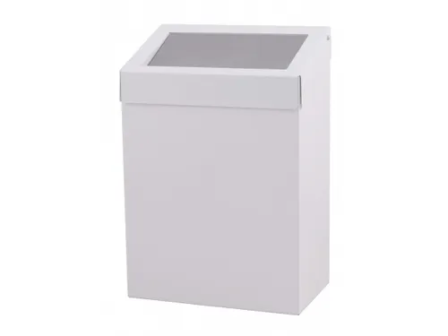 Afvalbak Metaal 20 Liter Gesloten Wit