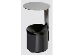 Wandasbak 0.6 liter HxØ 220x90mm Ral9005 Zwart Overkapping Rvs