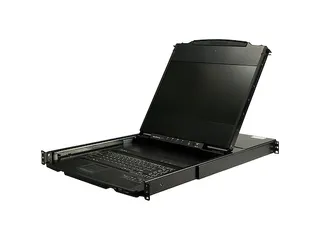 17 inch LCD KVM Console 1U Rackmount DVI VGA USB QWERTY - 1
