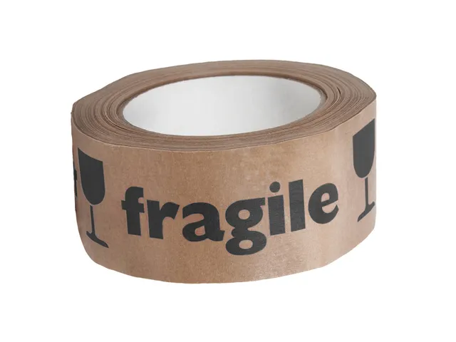 Waarschuwingstape IEZZY 50mmx50m 80% gerecycled papier bruin zwart