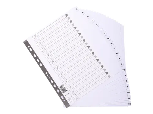 Bedrukte tabbladen geplastificeerde tabs 20-delig A-Z A4 maxi Assorti